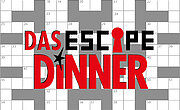 Logo von "Das Escape Dinner" mit einem Kreuzworträtsel im Hintergrund